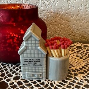 Ypsilanti Blue Ceramic Match Holder